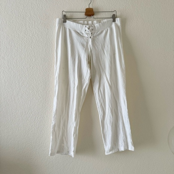 Hard Tail White perforated lace up pants - Picture 1 of 4